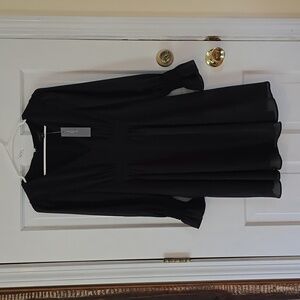 New With Tags Ann Taylor Black Dress 4 Petite LBD Charming V Plunge Back Zip